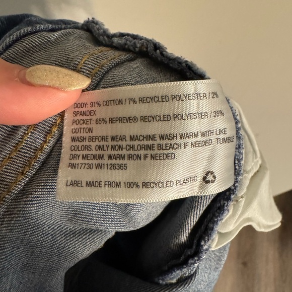 2/$15 Universal Thread High Rise Midi Distressed Denim Shorts - Picture 5 of 5